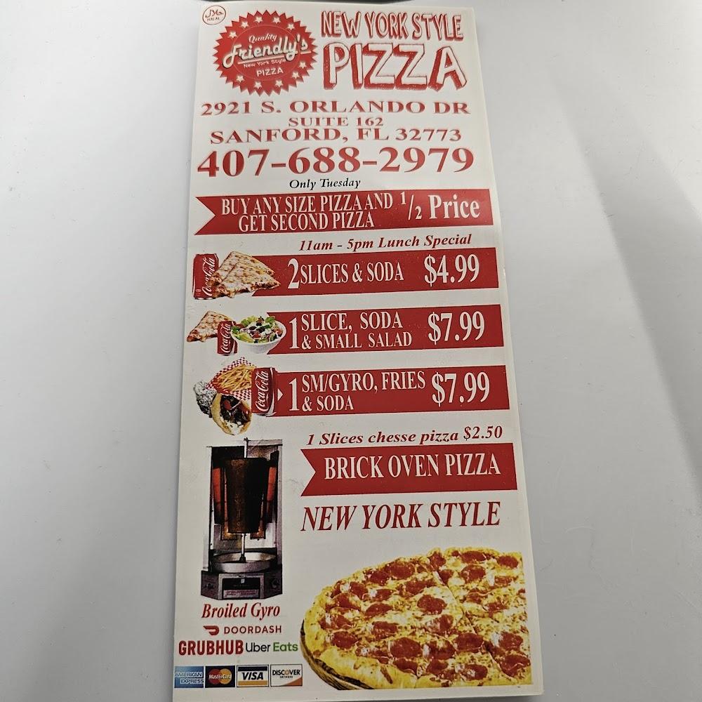 Friendly's Pizza New York Style Menu image 1